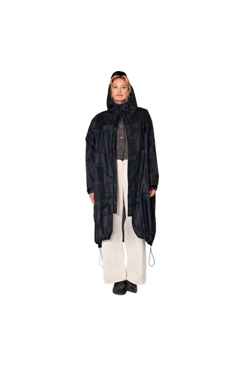 Rain Coat Back To Art, Alternate, color, Black