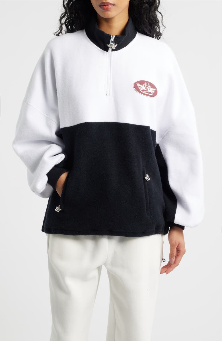 BOYS LIE Sideline Colorblock Alex Half Zip Sweatshirt, Main, color, Black