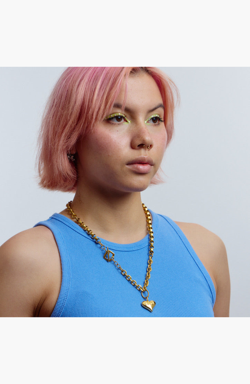 Shop Spicy Dan Tito Antique Gold Heart Pendant Necklace In Gold