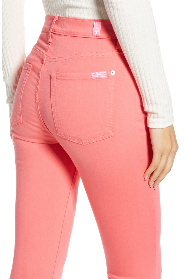 7 For All Mankind® High Waist Ankle Skinny Jeans, Alternate, color, SUNSETCORL