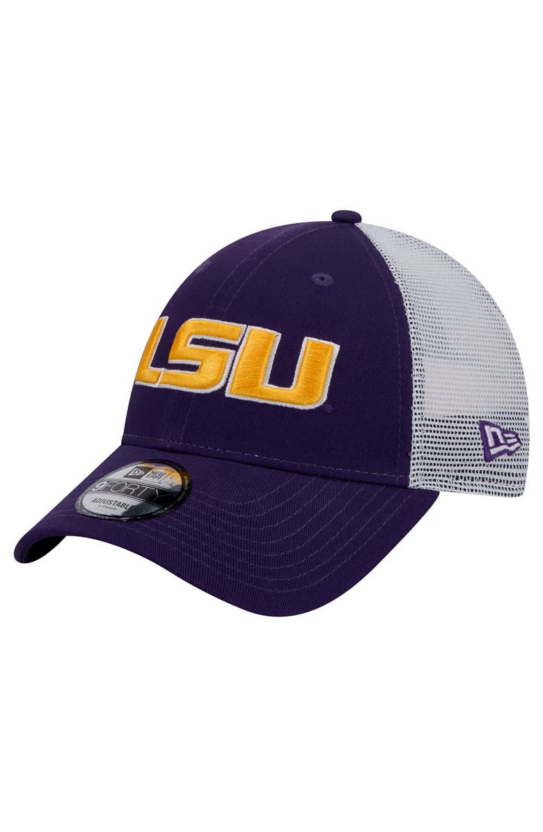 New Era Men's New Era  Purple LSU Tigers Trucker 9FORTY Adjustable Hat, Main, color, 