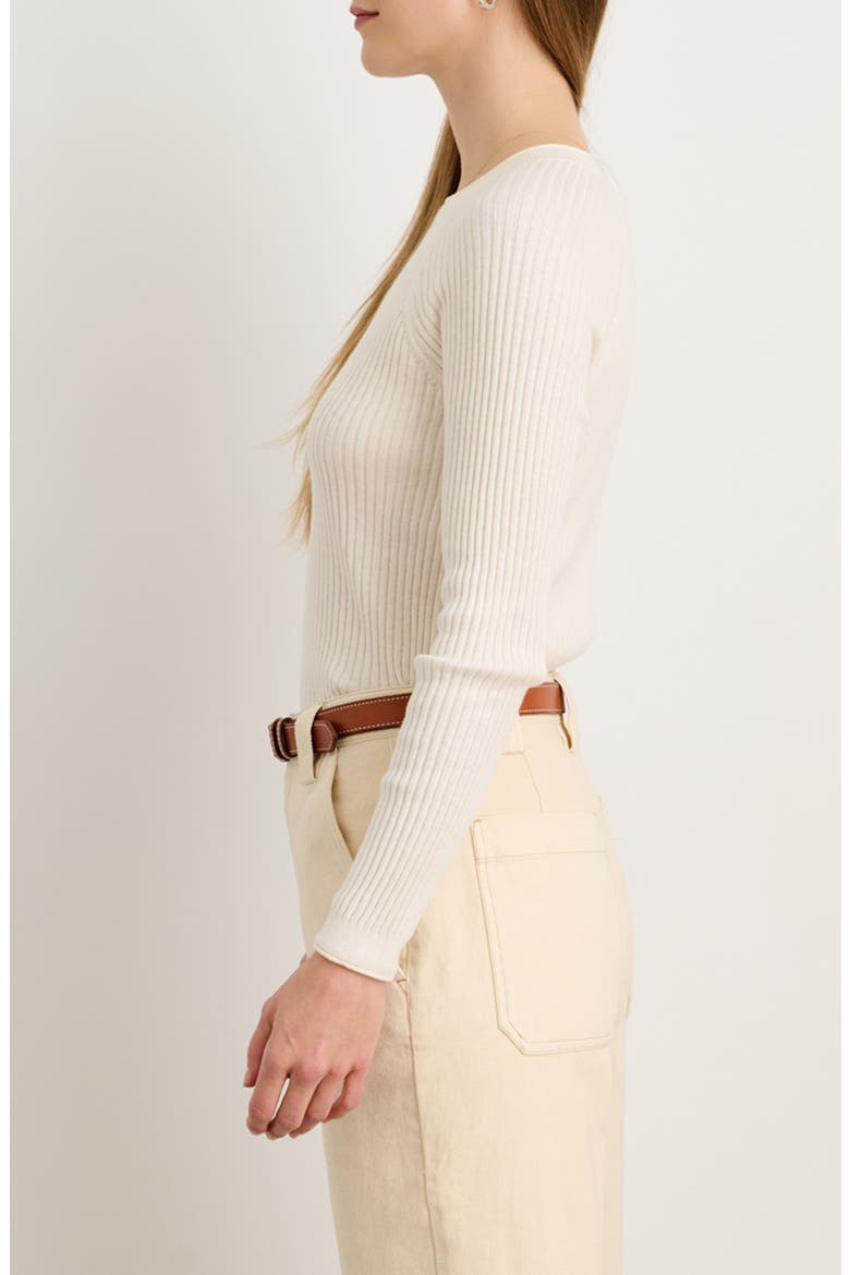 Josie Rib Cotton & Cashmere Sweater, Alternate, color, IVORY