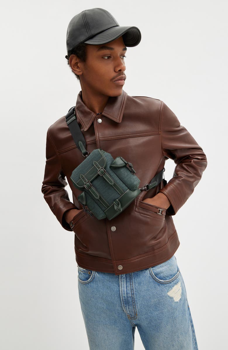 COACH Hitch Micro Signature Jacquard Backpack, Alternate, color,