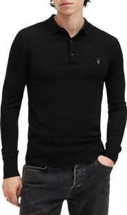 AllSaints Mode Merino Wool Polo Sweater