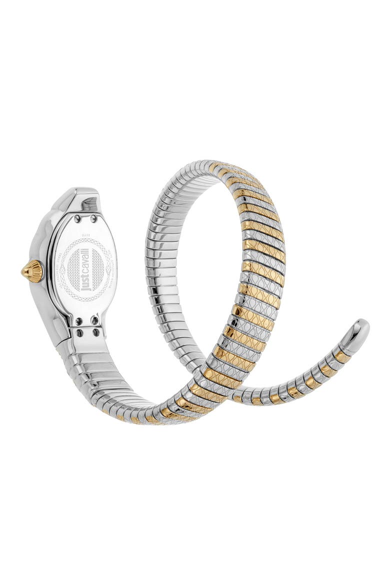 Glam Snake Wraparound Bracelet Watch, 22mm, Alternate, color, TWO TONE