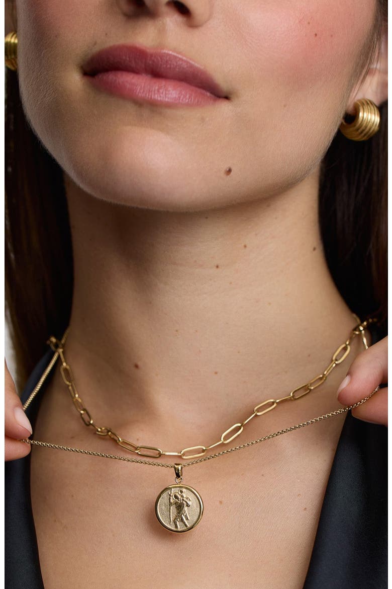 St. Christopher Talisman Pendant Necklace, Alternate, color, GOLD