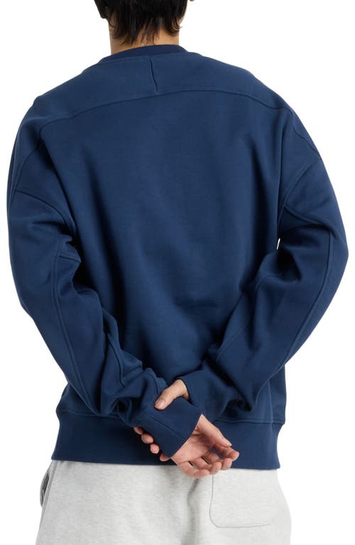 New Balance Varsity French Terry Crewneck Sweatshirt In Blue