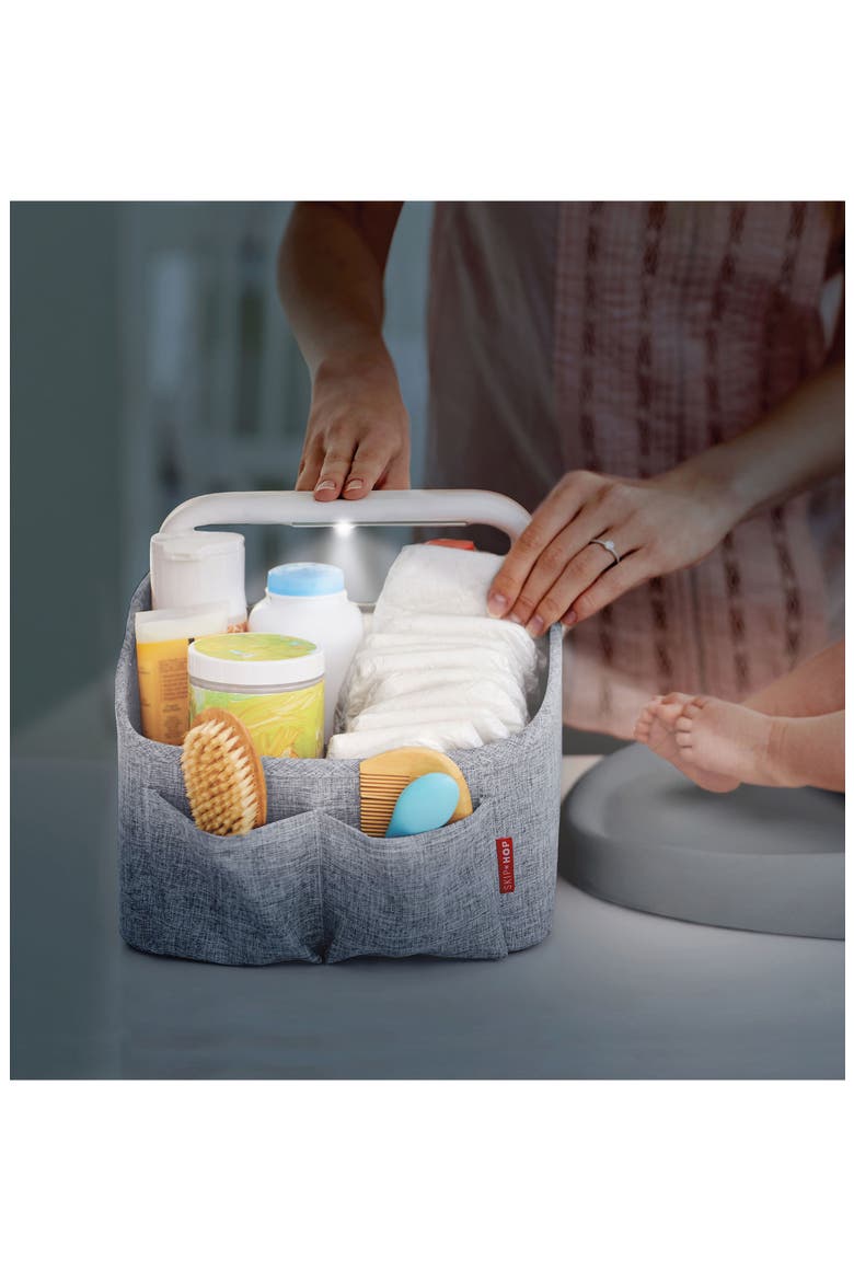 Light Up Diaper Caddy, Alternate, color, GREY