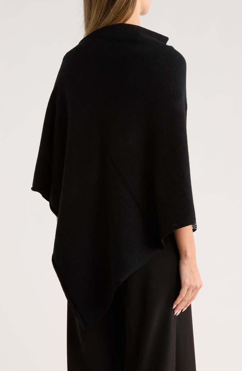 La Fiorentina Embellished Poncho, Alternate, color, Black