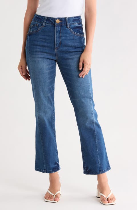 Twisted Seam High Waist Barely Bootcut Jeans