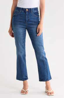 Twisted Seam High Waist Barely Bootcut Jeans