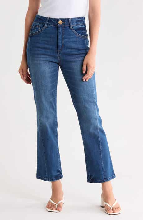 Twisted Seam High Waist Barely Bootcut Jeans