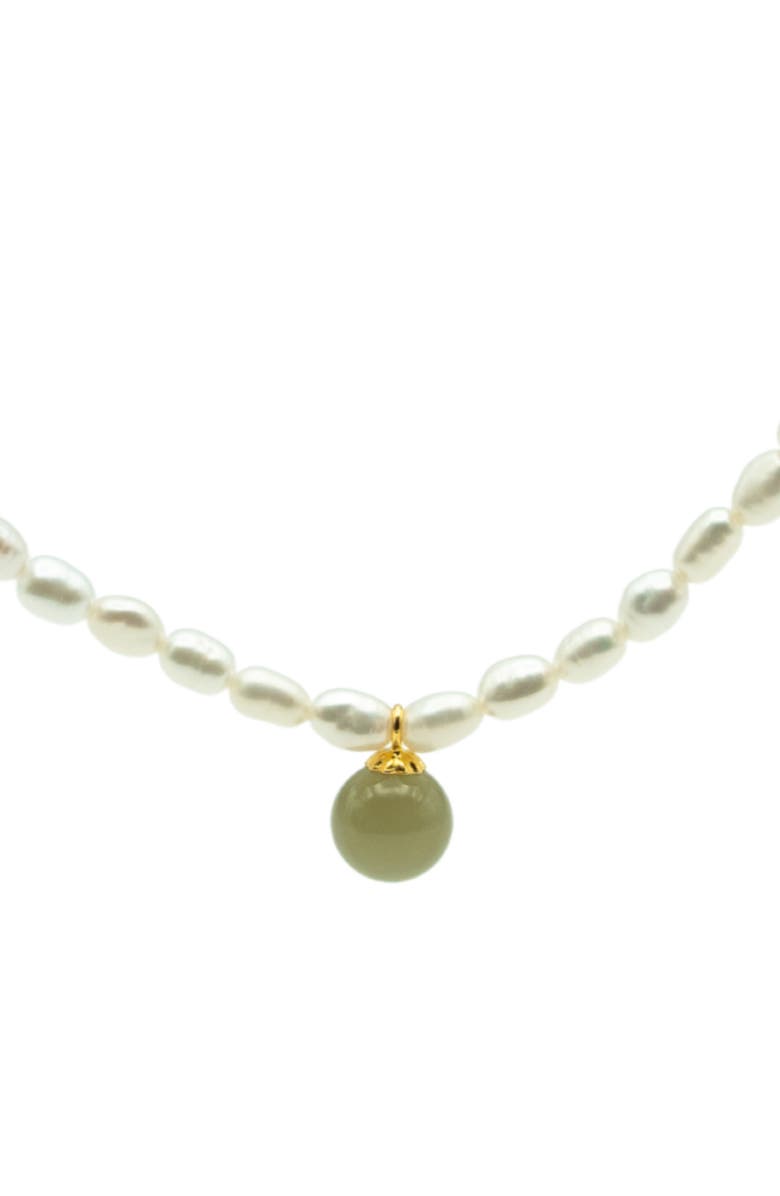 seree Belle Pearl and green jade choker, Main, color, Light Green
