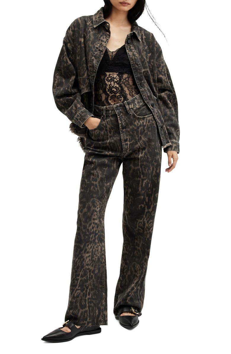 AllSaints Hettie Raw Hem Denim Shacket, Alternate, color, 