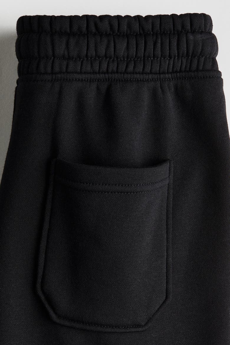 Wide-leg Brushed-inside Joggers, Alternate, color, Black
