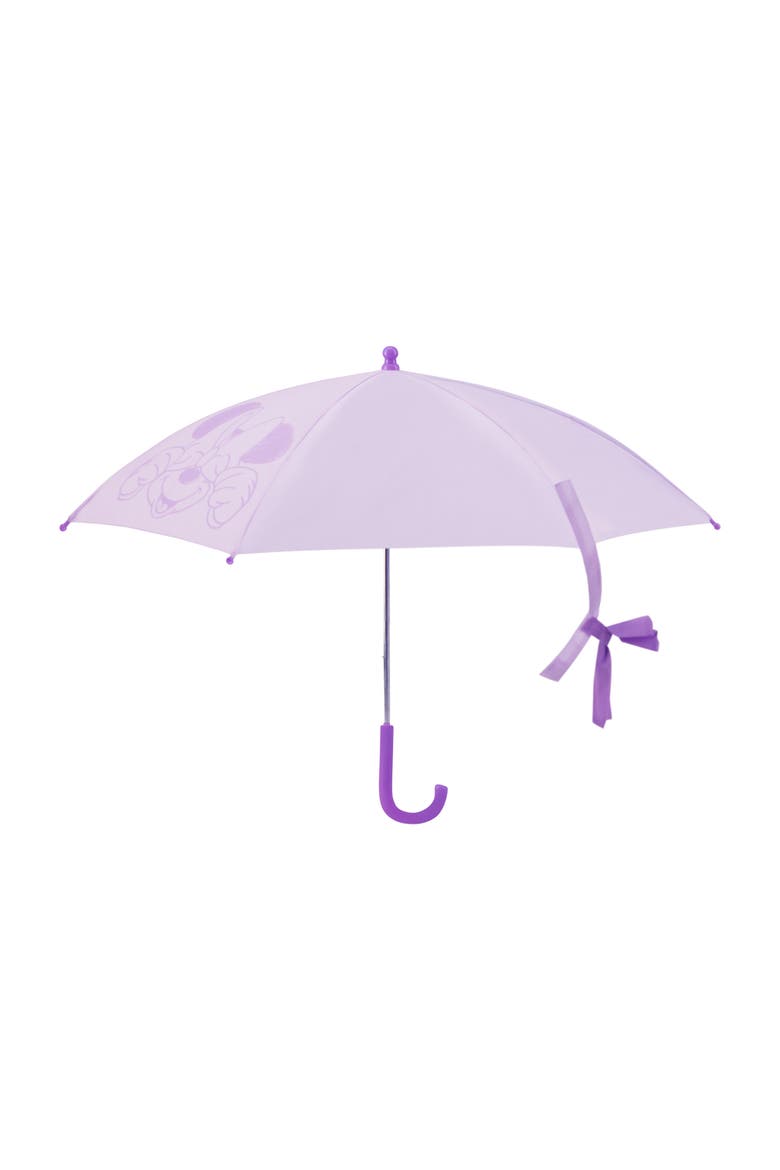 Girls' Minnie Mouse Lilac Umbrella with Bow Tie Wrap, Main, color, LILAC