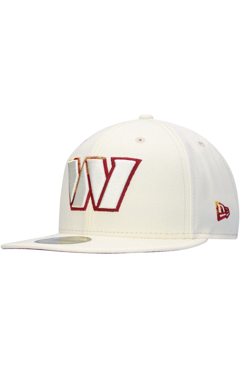 New Era Men's New Era Cream Washington Commanders Chrome Color Dim 59FIFTY Fitted Hat, Main, color, Cream