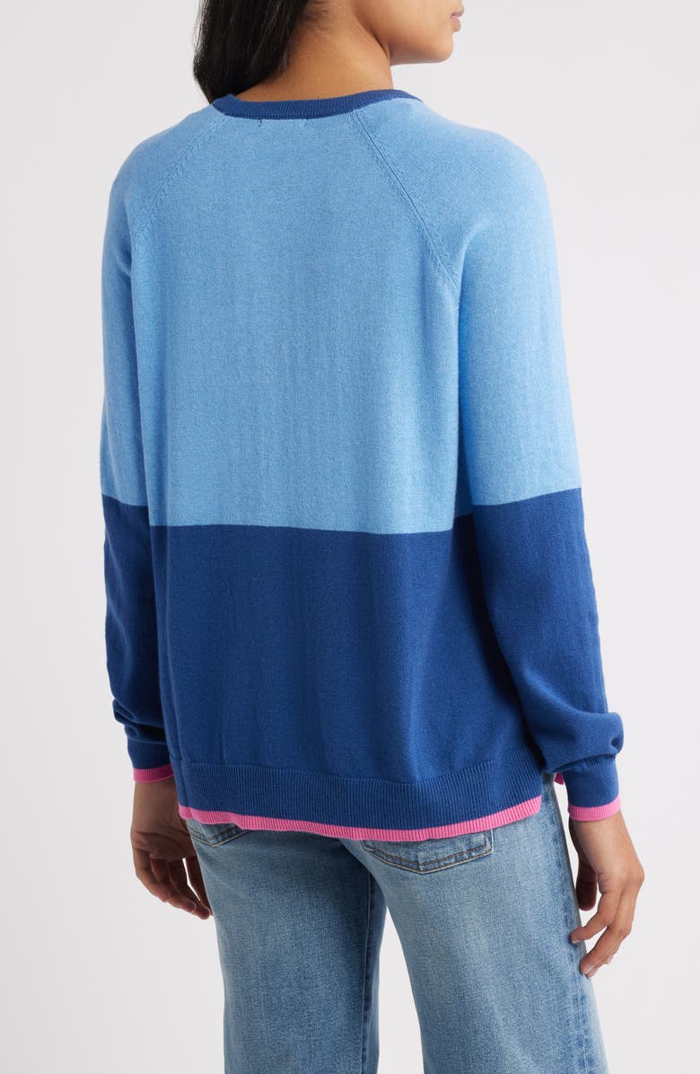 Hatley Olivia Colorblock Tipped Sweater, Alternate, color, Blue