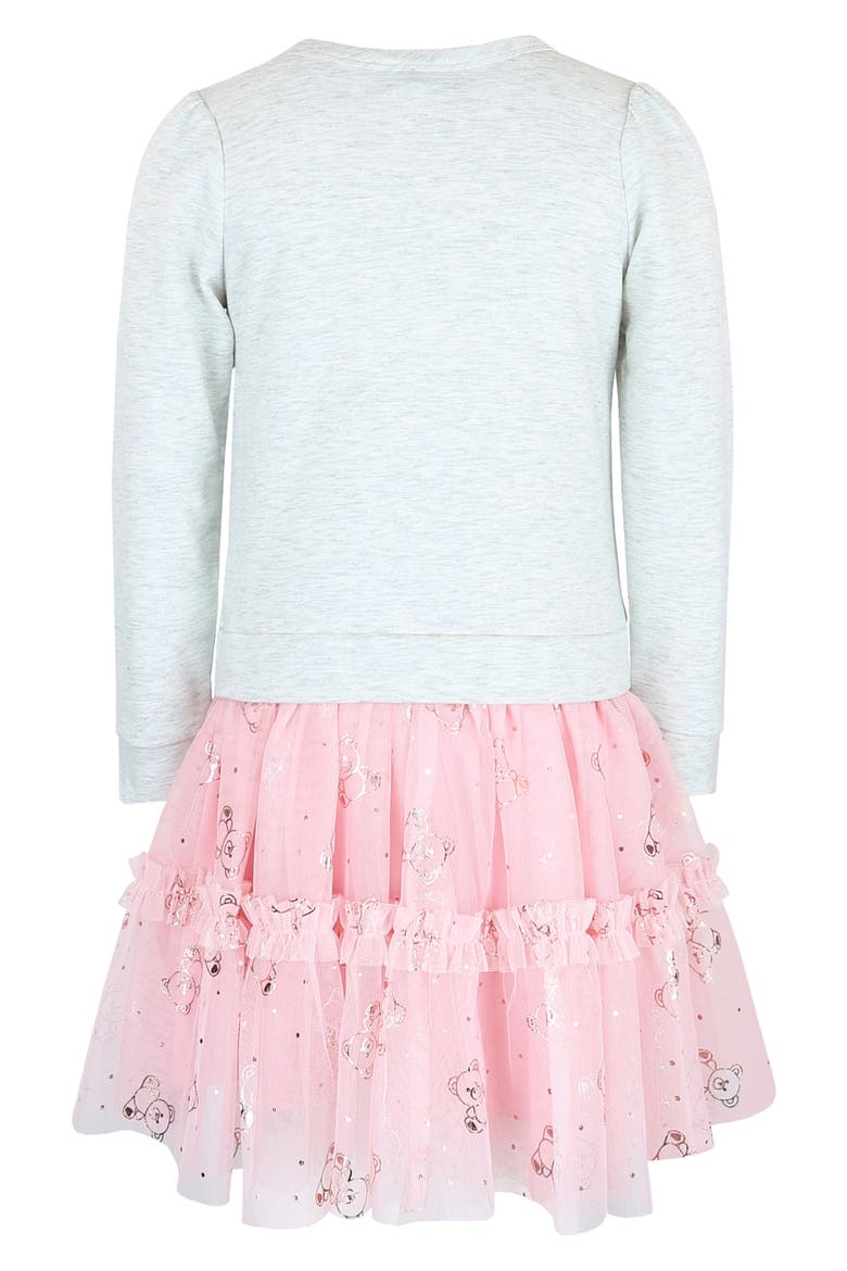 Kids' Teddy Bear & Bow Tutu Dress, Alternate, color, GREY/ ROSE