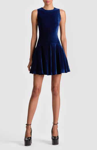 Alice + Olivia Adley Sleeveless Velvet Fit & Flare Minidress