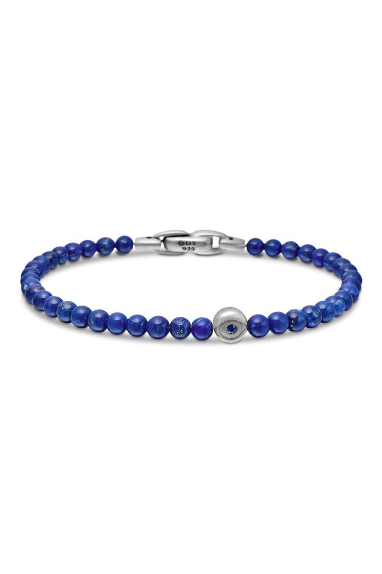 Men's Evil Eye Beaded Bracelet, Main, color, SILVER