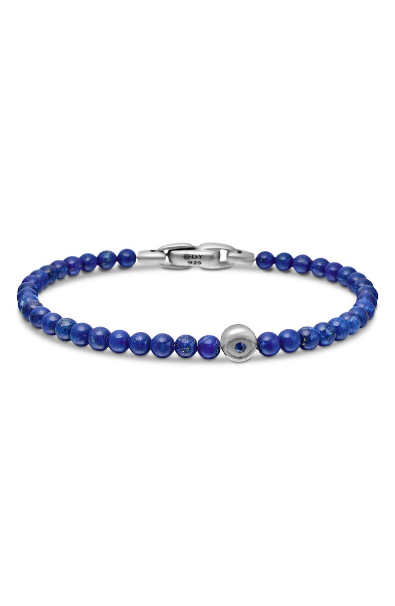 David Yurman Men's Evil Eye Beaded Bracelet, Main, color, Silver