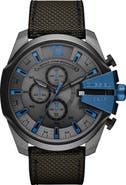 DIESEL® Mega Chief Chronograph Nylon Strap Watch, 51mm