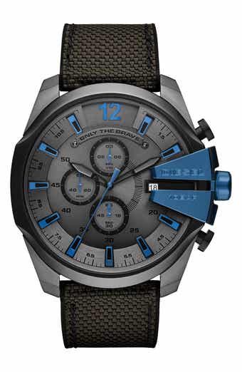 DIESEL® Mega Chief Chronograph Nylon Strap Watch, 51mm