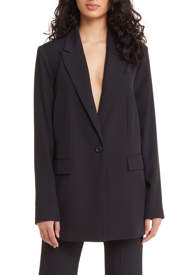 Oversize Blazer, Main, color, BLACK