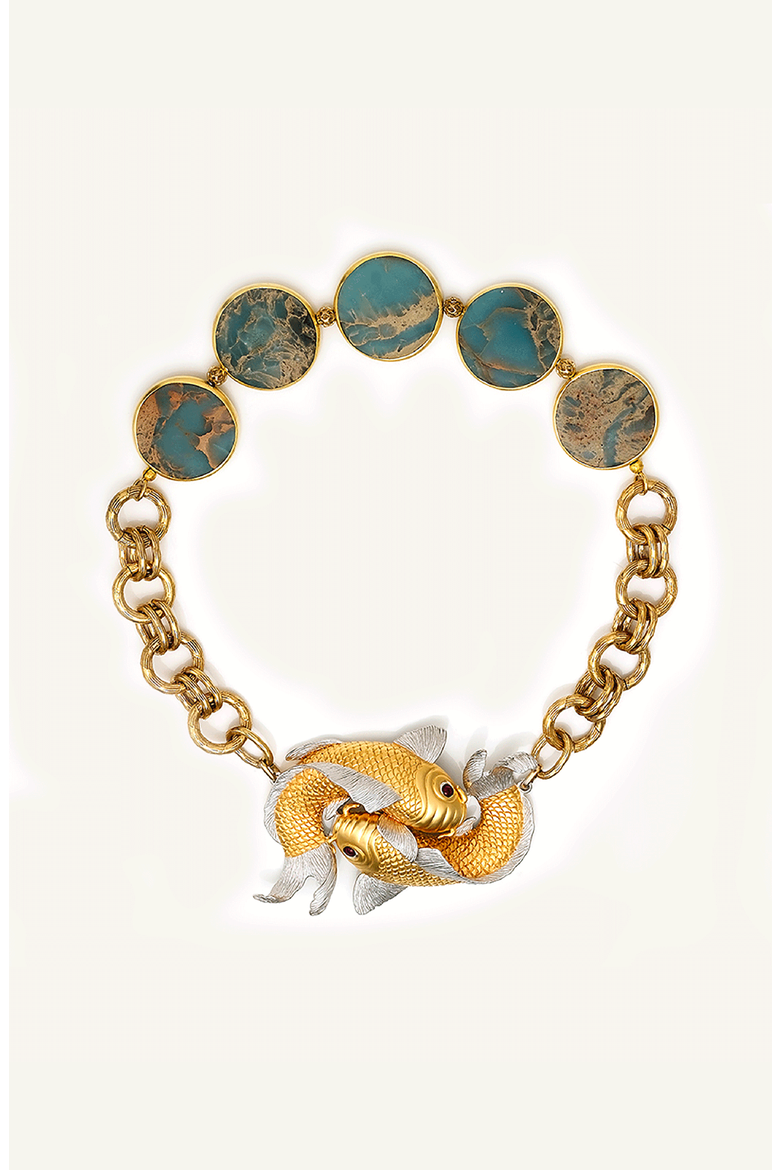 The Eternity Necklace, Main, color, Gold / Green Jasper