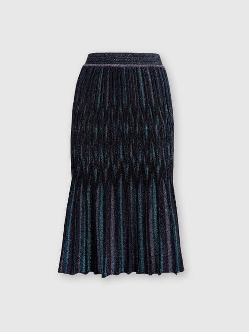 Shop Missoni Flared Midi Skirt With Lamé Diamond Motif In Multicoloured