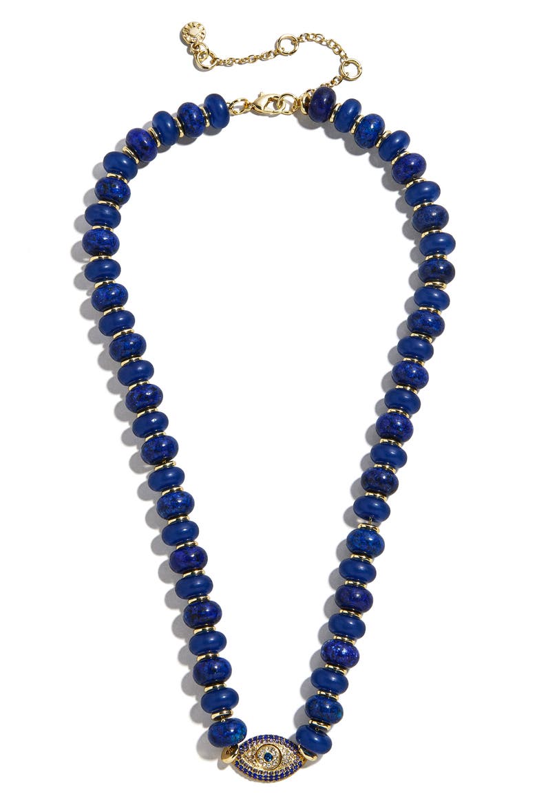 Leah Evil Eye Beaded Necklace, Alternate, color, BLUE