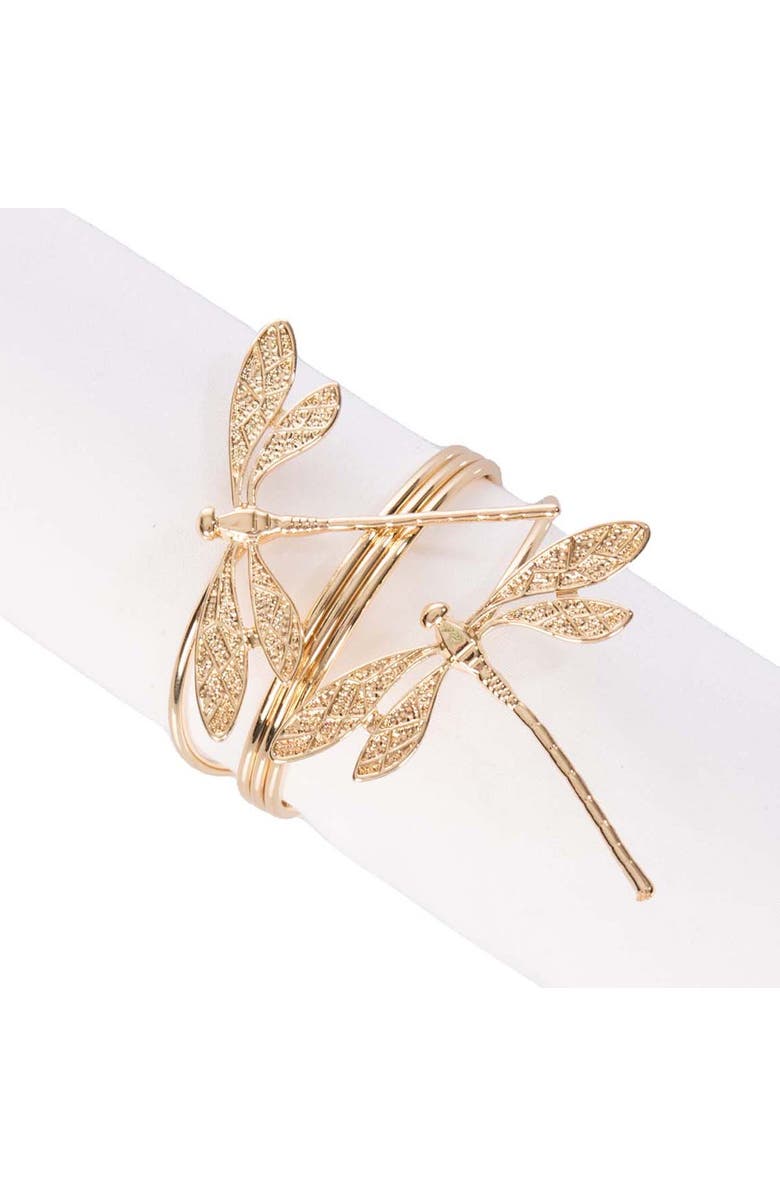 C&F Home Dragonflies Tabletop Napkin Rings Set of 4, Alternate, color, Gold