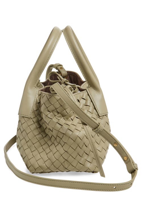 Bottega Veneta Andiamo Parachute Small Intrecciato Leather Shoulder Bag In 3055 Travertine/fond- M B