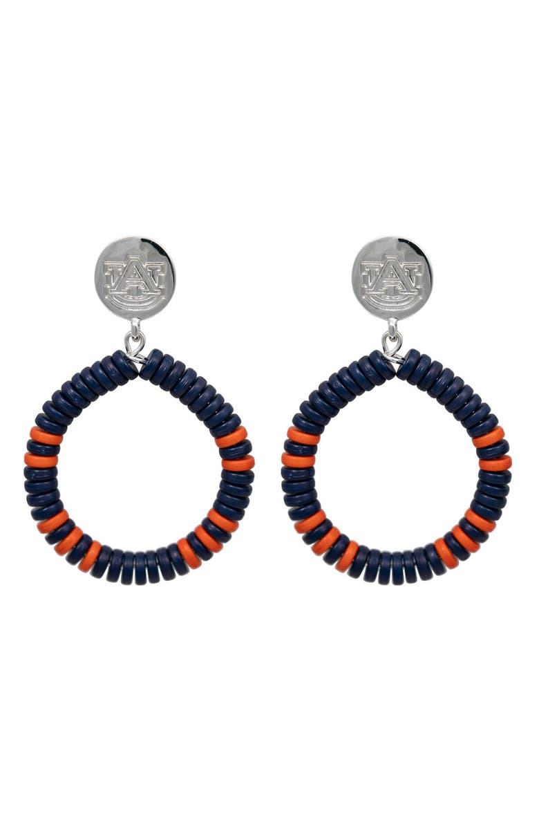 EMERSON STREET Auburn Tigers Raya Earrings, Main, color, Silver