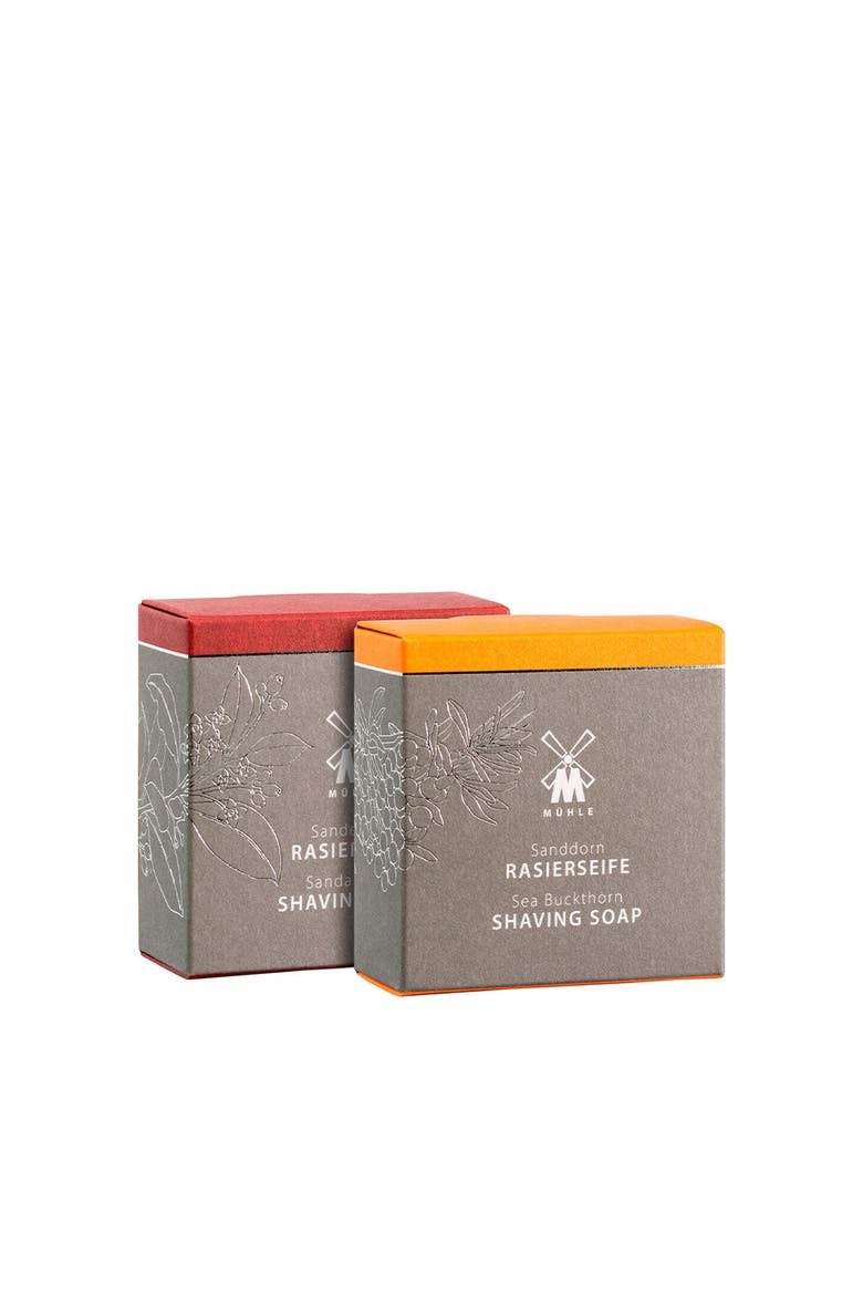 Shave Care Shaving Soap Duo of Sandalwood and Sea Buckthorn, Alternate, color, White