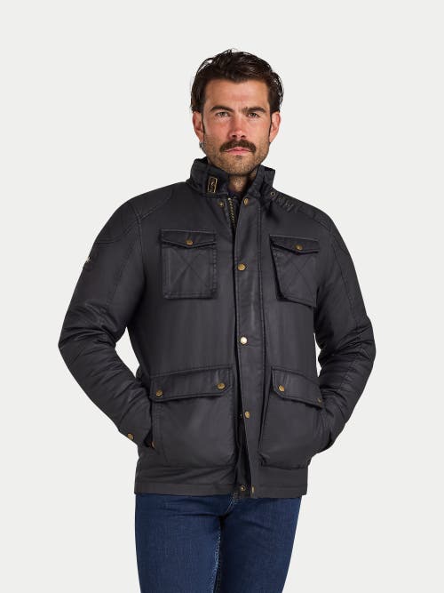 Raging Bull Wax Effect Jacket In Black