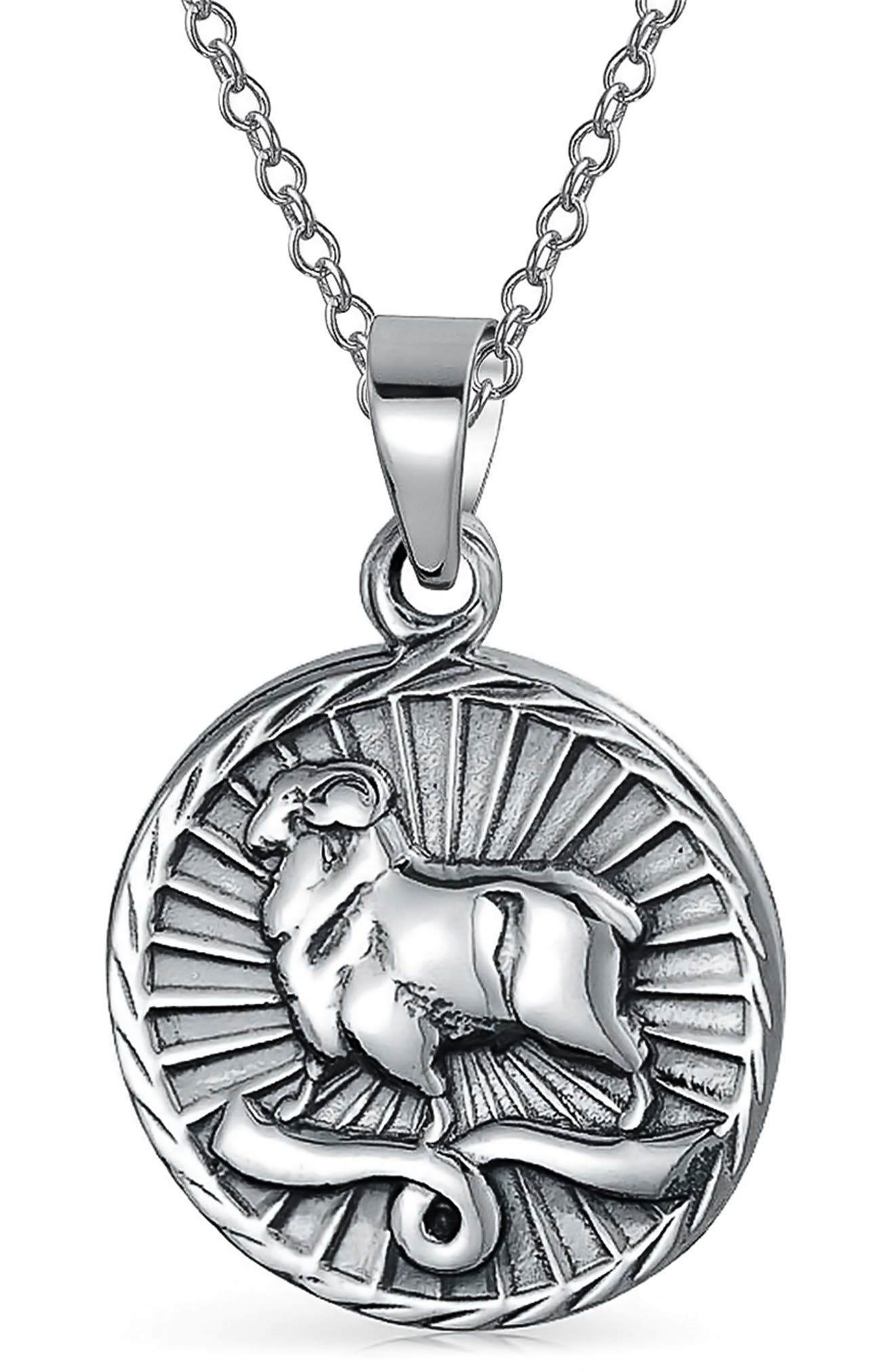BLING JEWELRY Zodiac Medallion Pendant Necklace
