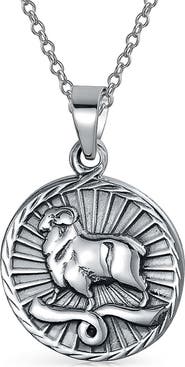 BLING JEWELRY Zodiac Medallion Pendant Necklace