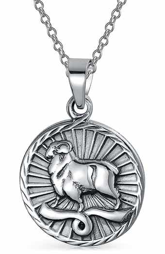 BLING JEWELRY Zodiac Medallion Pendant Necklace
