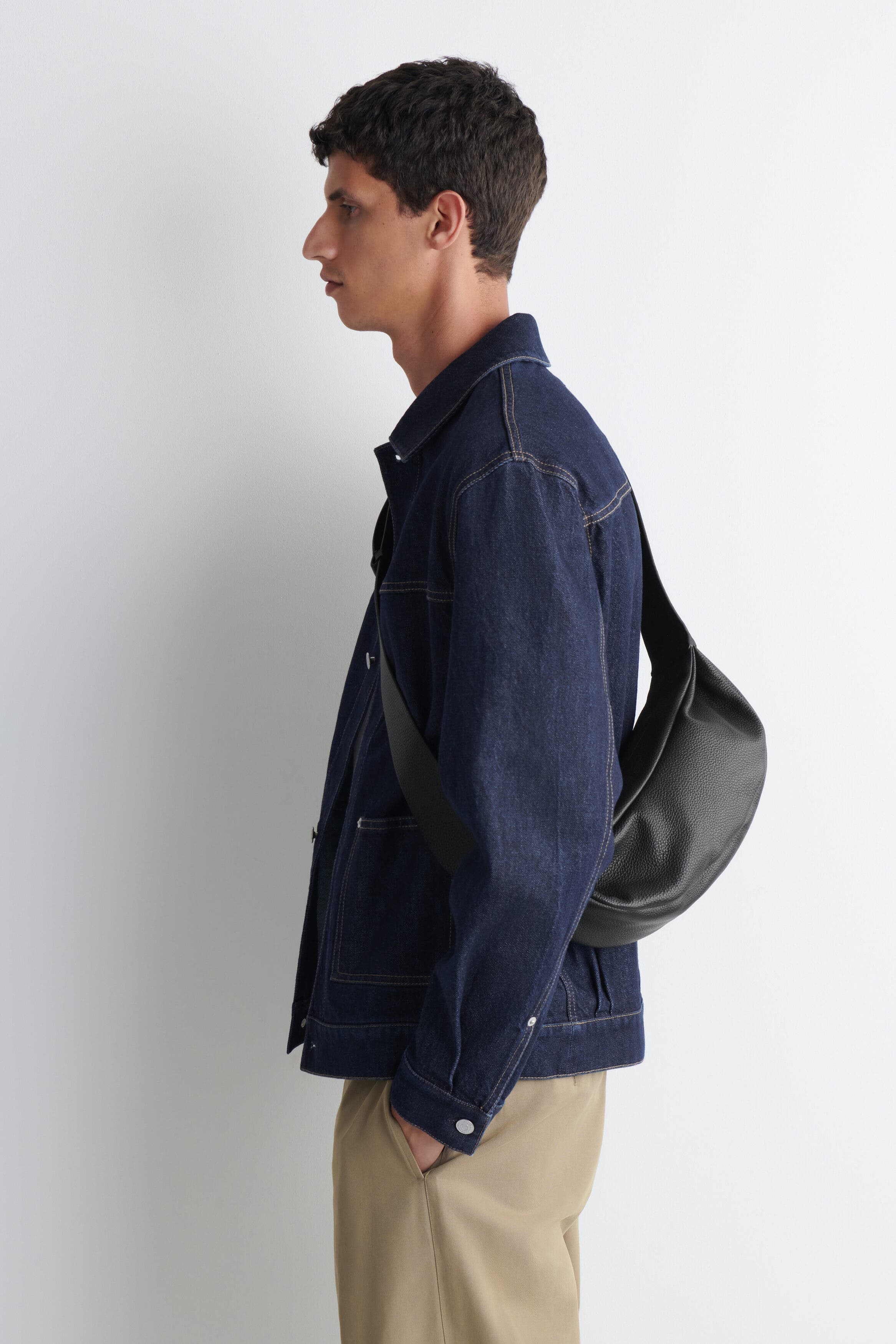 COS Swing Crossbody Bag - Textured Leather, Alternate, color, Black