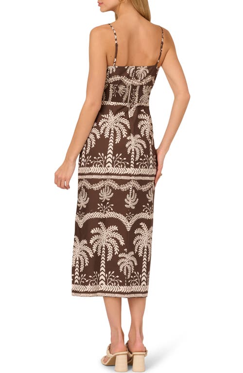 ADRIANNA PAPELL ADRIANNA PAPELL PRINT SMOCKED SLEEVELESS MIDI DRESS