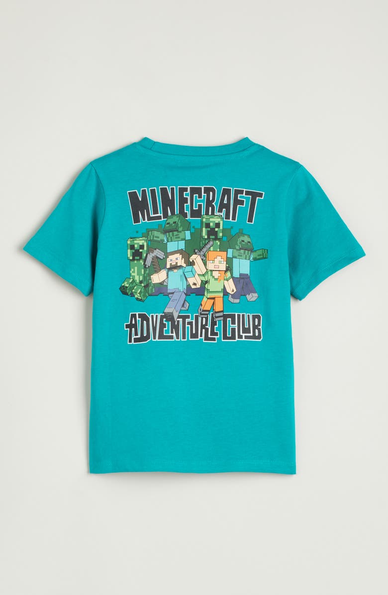 Tucker + Tate Kids' Minecraft Cotton Graphic T-Shirt, Alternate, color, Teal Bayou Minecraft