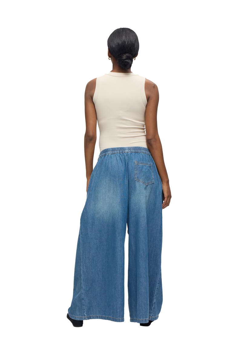 The Easy Wide Leg Denim Maternity Pant, Alternate, color, Med Wash