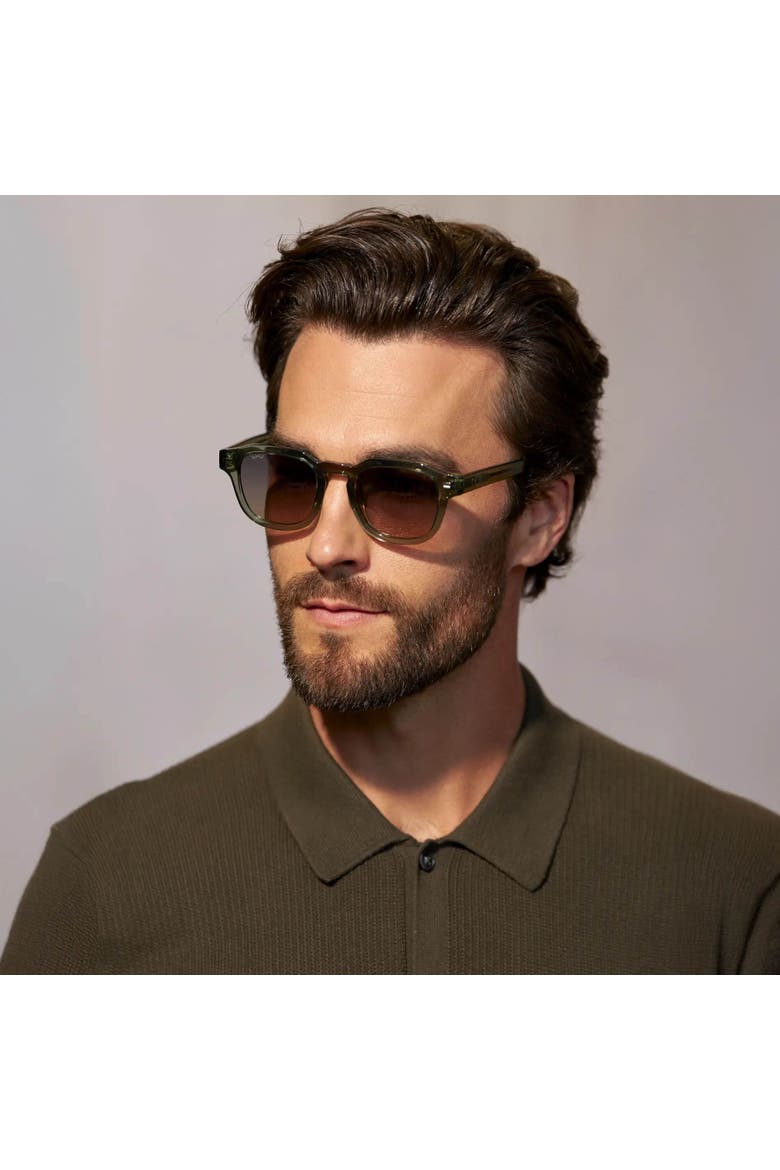 Nelson - 48mm Classic Square Polarized Sunglasses, Alternate, color, Crystal Agave Green