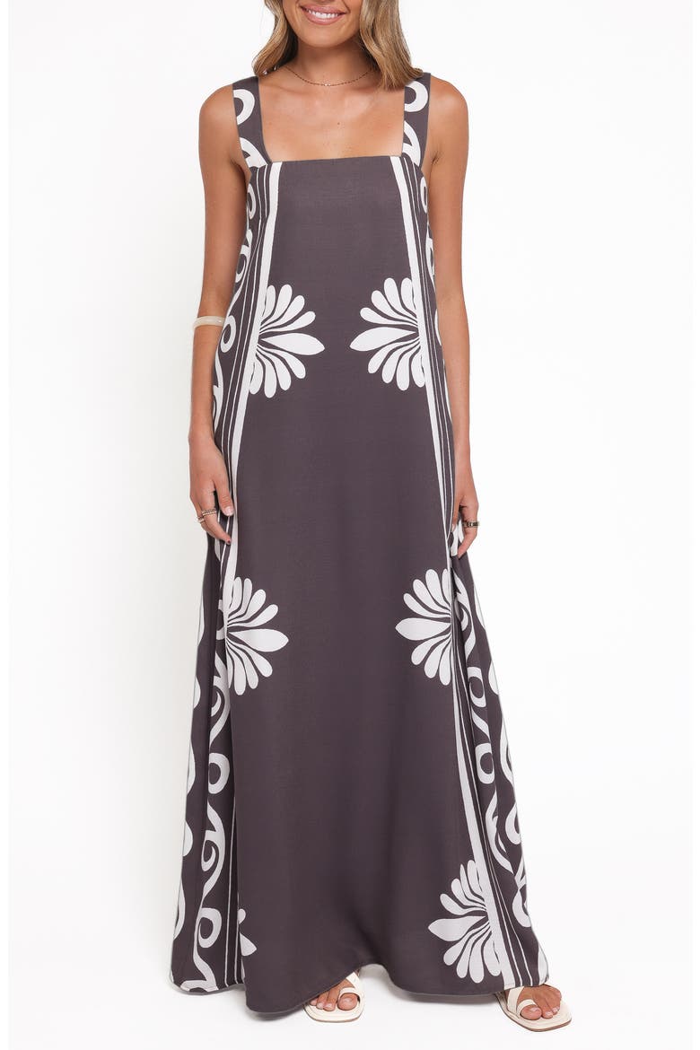 Valeria Print Maxi Dress, Main, color, ESPRESSO