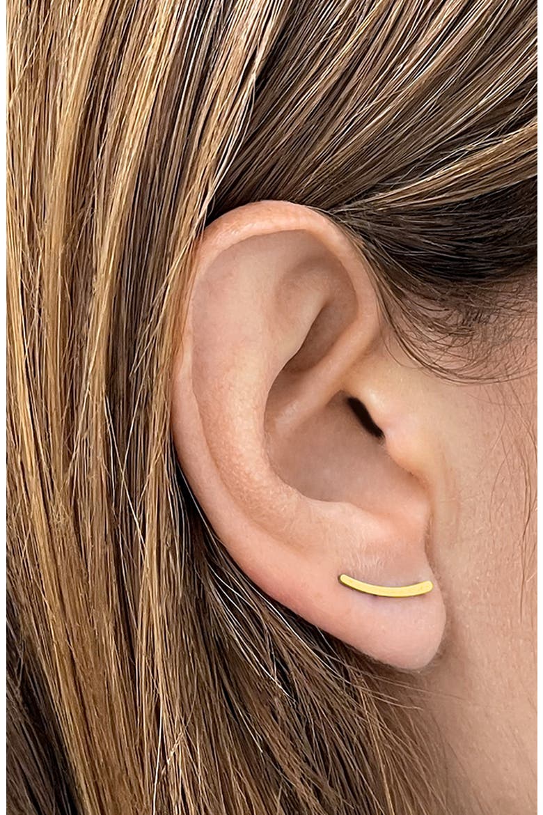 Water Resistant Curved Ear Climber Earrings, Main, color, YELLOW