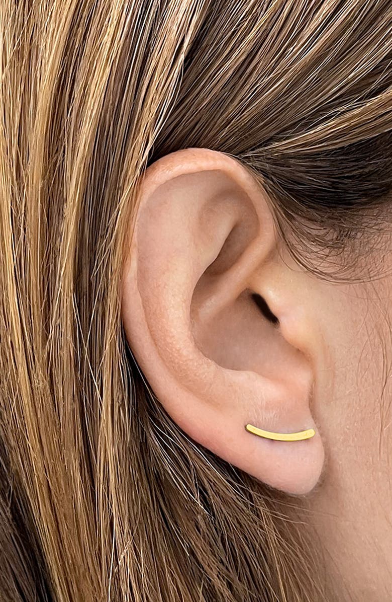 Adornia Water Resistant Curved Ear Climber Earrings, Main, color, Yellow