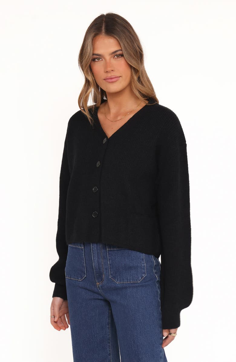 Petal & Pup Sybil V-Neck Cardigan, Alternate, color, Black