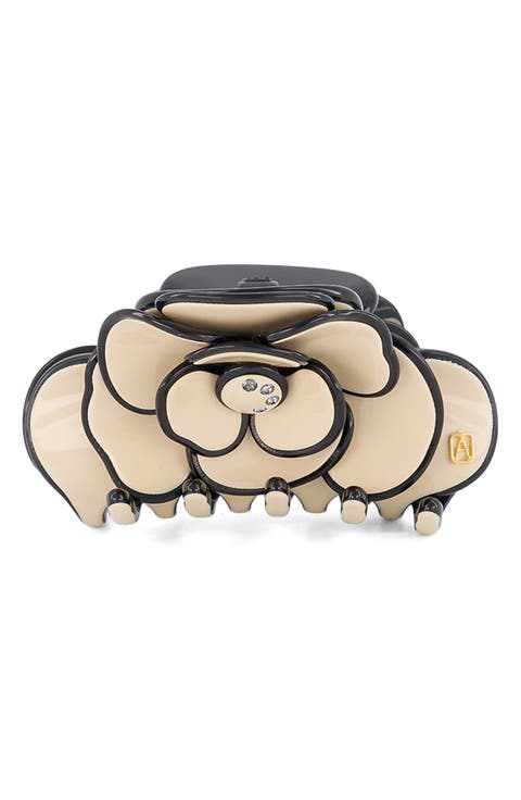 Crystal Flower Claw Clip